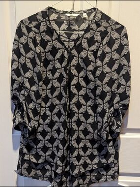 Reitmans Black Shirt with White Owl Print